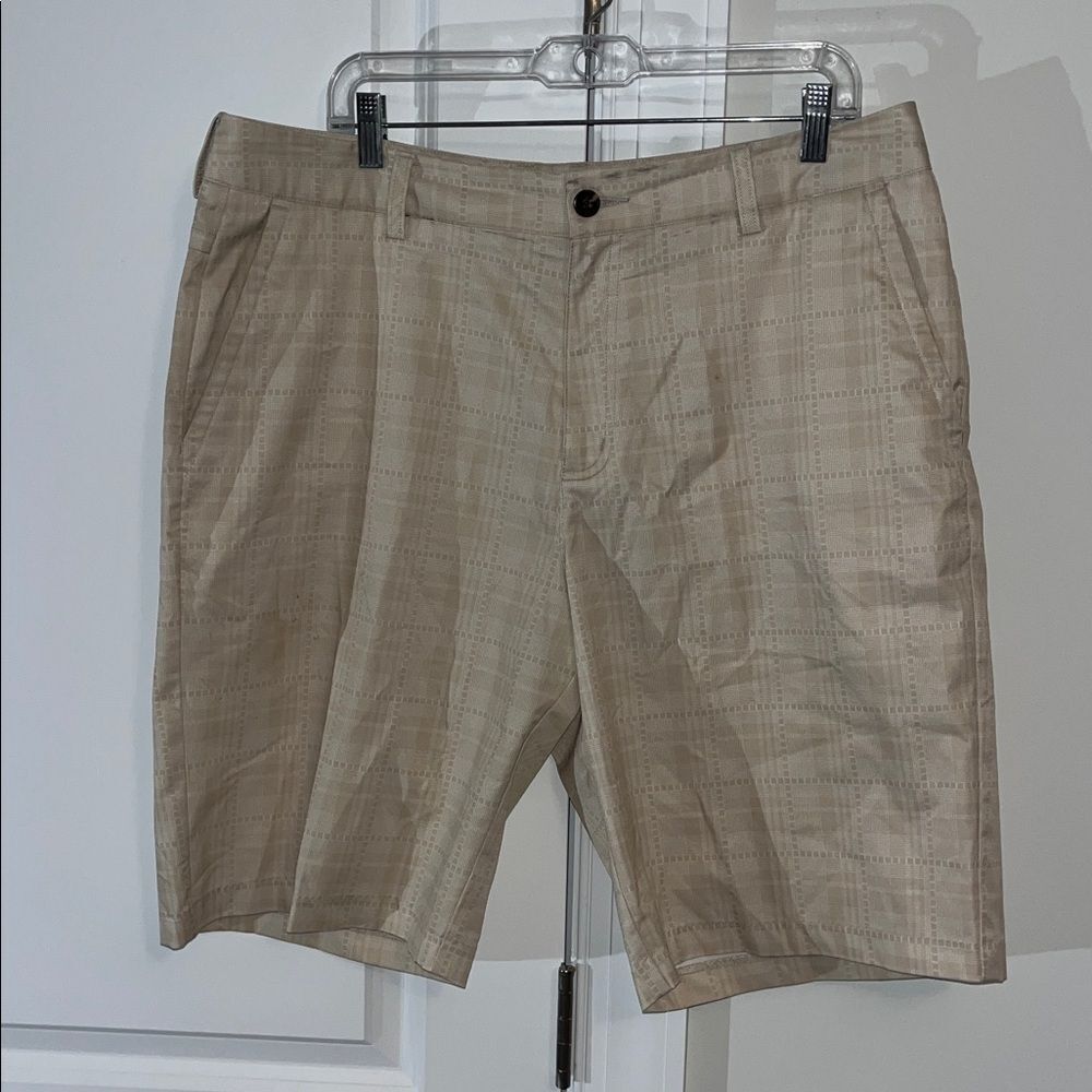 Killer Tan Creme Taupe Plaid Climalite Ultimate ulta 365 golf shorts 36